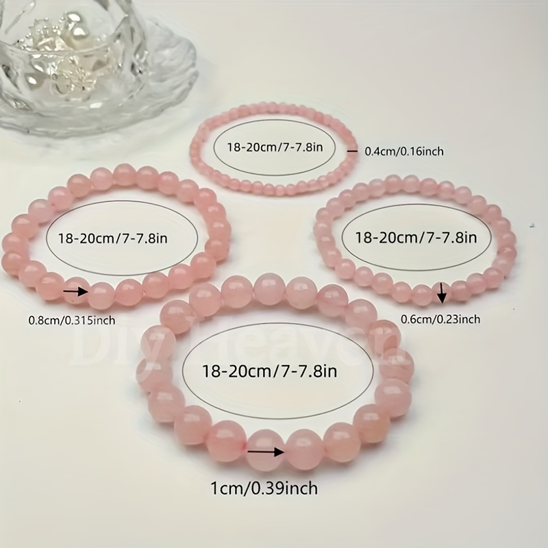 Natural Rose Quartz Bracelet Set, 2/3/4pcs, Elegant Gift